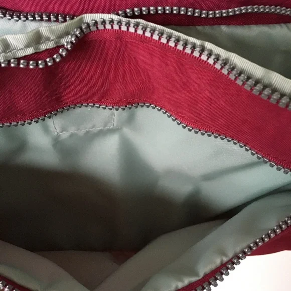 Guazhuni Cross Body Shoulder Bag Dark Fuschia Pink Top Zipper Outer Pocket - Picture 6 of 9